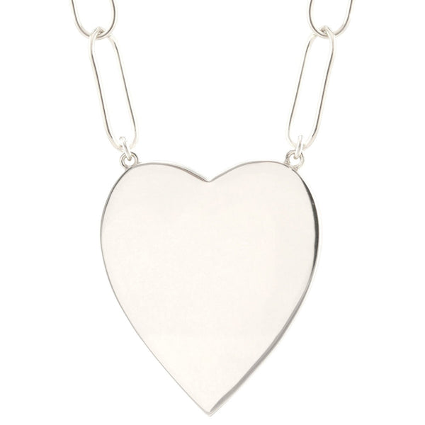 Large Heart Pendant on Large Link Chain