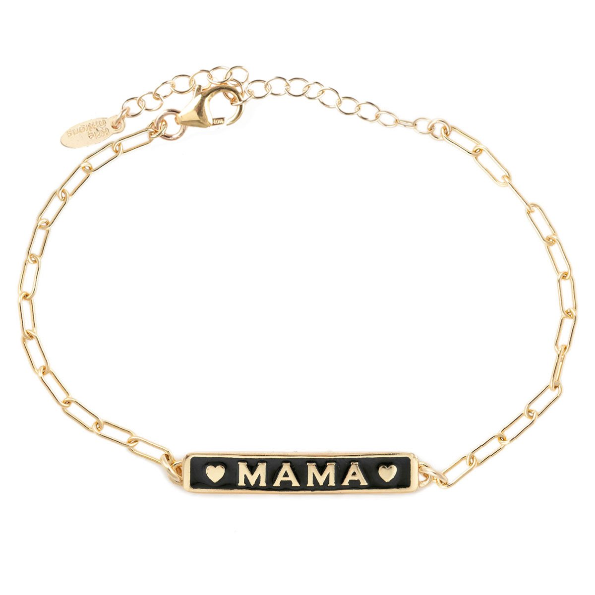 Mama Enamel Bracelet with Drawn Cable Chain