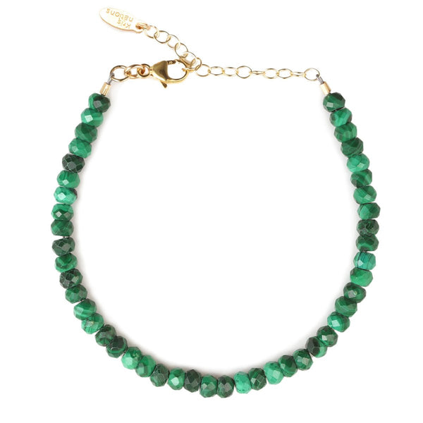 Green Malachite Gemstone Beaded Bracelet
