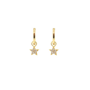 Star Crystal Huggie Hoop Earrings