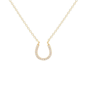 Horseshoe Crystal Charm Necklace