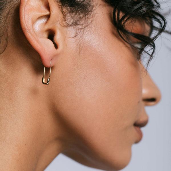 Safety Pin Hoop Earrings